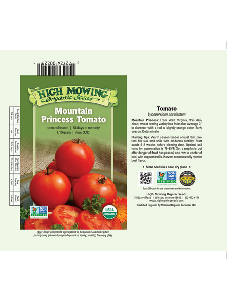 Mountain Princess Tomato Organic Seeds