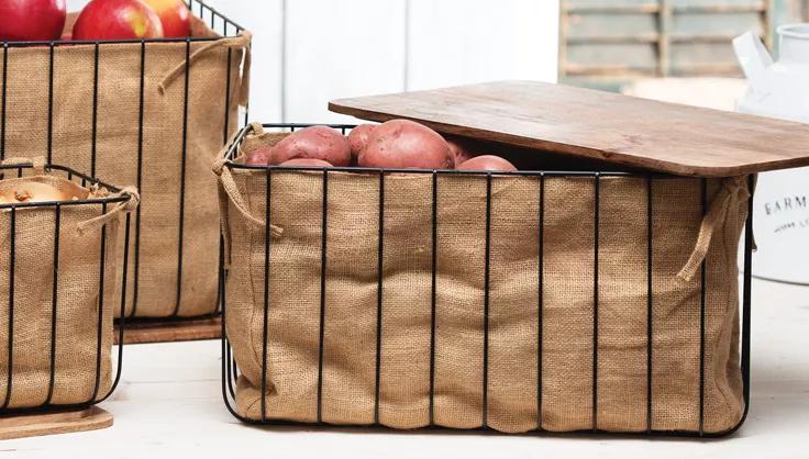 Potatoes in a storage basket
