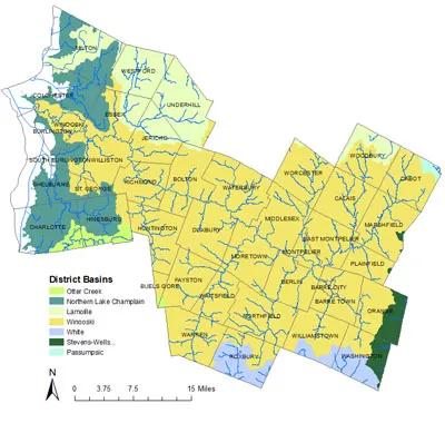 Service Area Map for Winooski NRCD