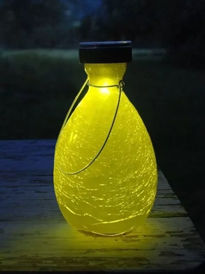 Achla Designs Solar Crackle Glass Vase Lantern