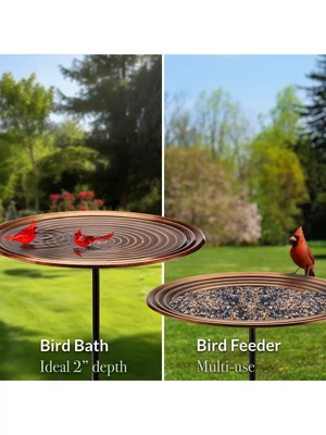 Classic Pedastal Bronzed Copper Birdbath