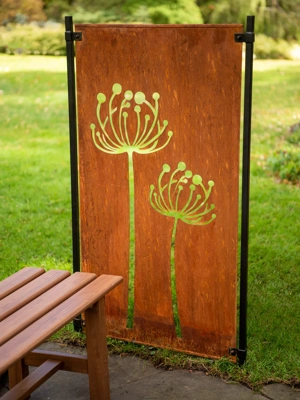 Queen Anne's Lace Corten Steel Screen