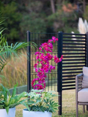 Garden Trellis 60x15in Freestanding Welded Steel Spiked Legs Easy Staking  Garden 