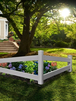 Split Rail Corner Vinyl Fence