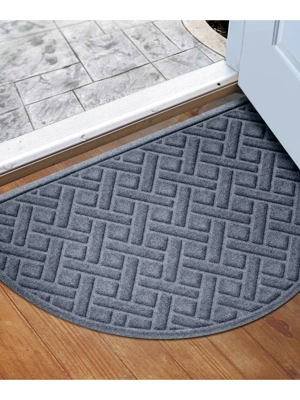 Lattice Water Glutton Half-round Doormat 24" x 39"