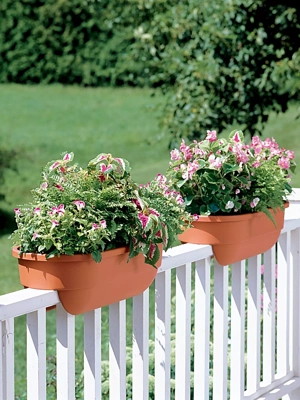 Flower Pot Holder Railing Fence Potted Plant Stand Hanging Pot