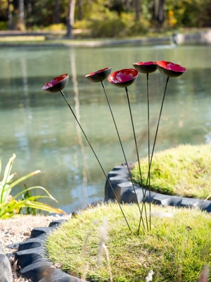 Red Poppy Sways, Set of 5