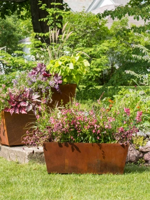 Corten Steel Tapered Trough Planter