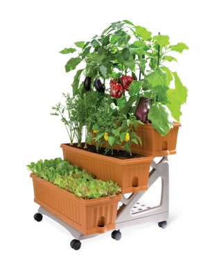 Rolling 3-Tier Patio Planter