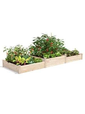 Tall 2-Tier Pine Raised Garden Bed, 4'x12'