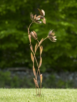 Hummingbird Floral Garden Stake