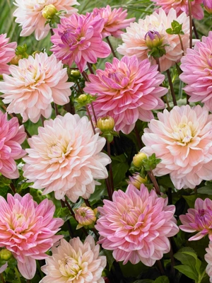 Dahlias Pretty In Pink Blend, 7 Roots