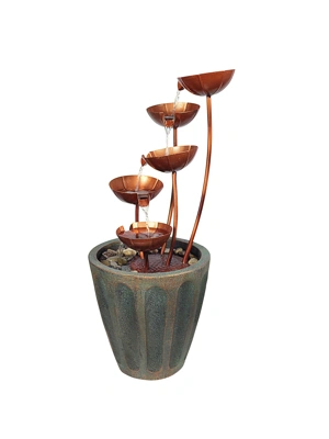 Copper Lotus Cascading Fountain