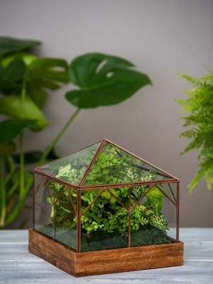 Art Decco Copper and Glass Terrariums