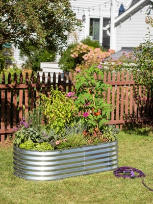 Oval Metal Raised Bed (17.75" D)