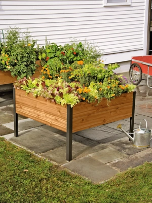 Elevated Cedar Planter Box, 4' x 4'