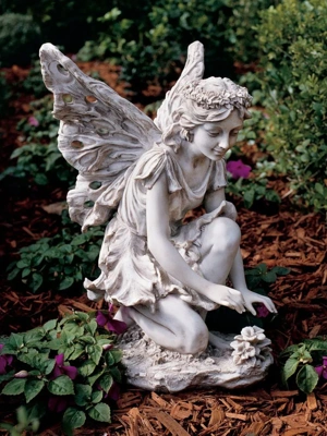 Kneeling Fairy Garden Statue