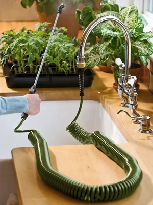 Mini Coil Indoor Garden Hose with Sprayer