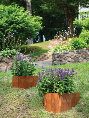 Corten Steel Hillside Planter, Set of 2