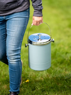 Large Painted Stainless Steel Compost Pail