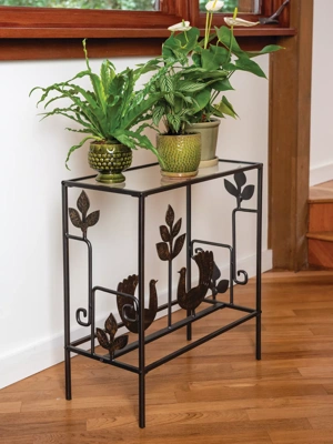 Folk Art Plant Stand Console Table