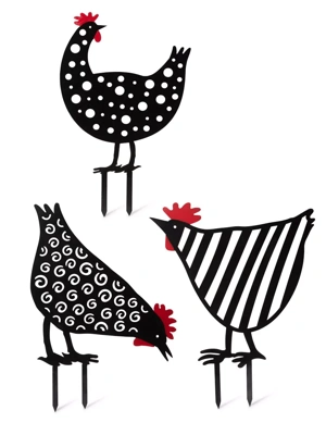 Chicken Friends Garden Stakes Set