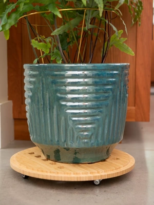 Bamboo Plant Caddy Round, 15.75"