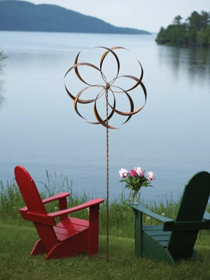 Feather Staked Wind Spinner, 32"