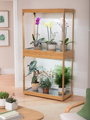 Bamboo Display LED Grow Light Garden