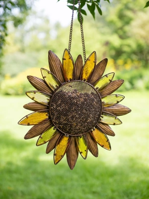 Glass Petal Sunflower Bird Feeder