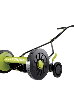 Sun Joe MJ1800M 18-Inch Quad-Wheel, 5-Position, Razor Sharp Cutting Blade,  Silent Push Reel Mower