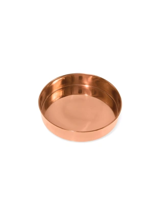 Extra Small Round Copper Plant Tray, 8"