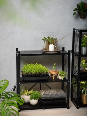 Folding 2-Tier Grow Shelf with Plant Lights