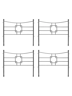 Achla Designs Square-on-Squares Fence Sections, Set of 4