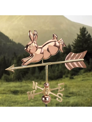 Copper Rabbit Weathervane Stake