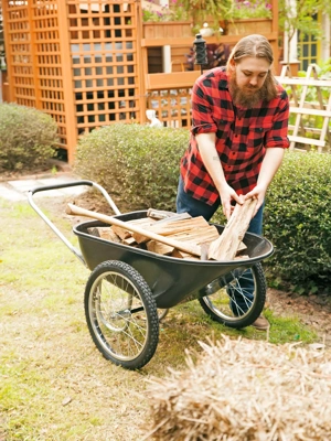 Expert Gardener Yard Cart Outdoor Wheeled Large Capacity 28in Tall