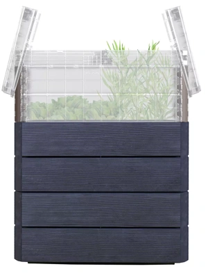 Modular Rectangular Raised Bed Kit with Translucent Panels & Lid