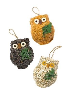 Birdseed Owls, Set of 3