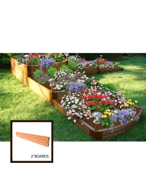 Classic Sienna Raised Garden Bed Split Waterfall Tri-Level  with 2" Boards