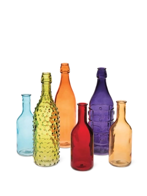 Colorful Bottles, Set of 6