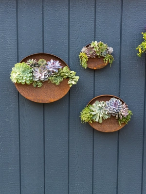 Corten Steel Half-Moon Vertical Planters