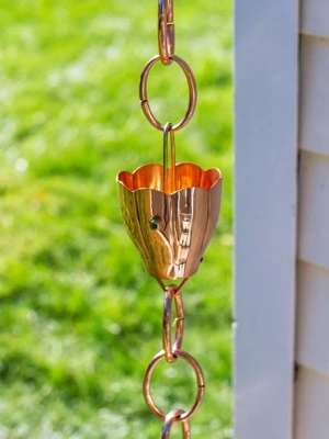 Crocus Copper Rain Chain, 8.5'