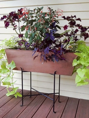 Achla Designs Plain Copper Plated Flower Box, Large