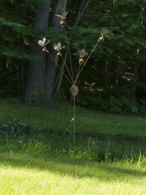 Dragonflies & Bells Garden Stake