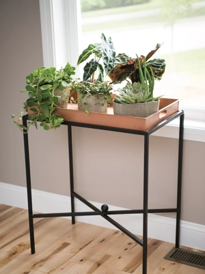 Gardener's Supply Company Galvanized Triple Planter Stand With