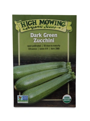 Dark Green Zucchini Organic Seeds
