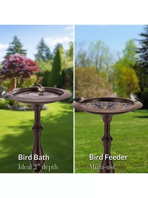 Classic Pedastal Bronze Birdbath