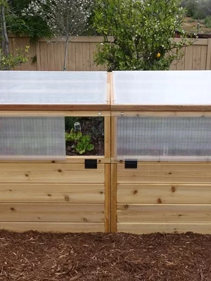 Garden in a Box Cedar Raised Bed with Greenhouse, 3' x 6'
