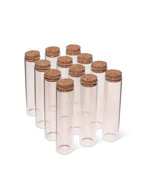 Bamboo Seed Saver Large Glass Vials, Set of 12