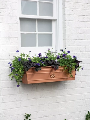 Copper Emblem Window Box Planter, 30"